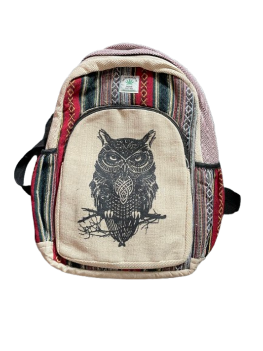 Mystic Owl Hemp Backpack