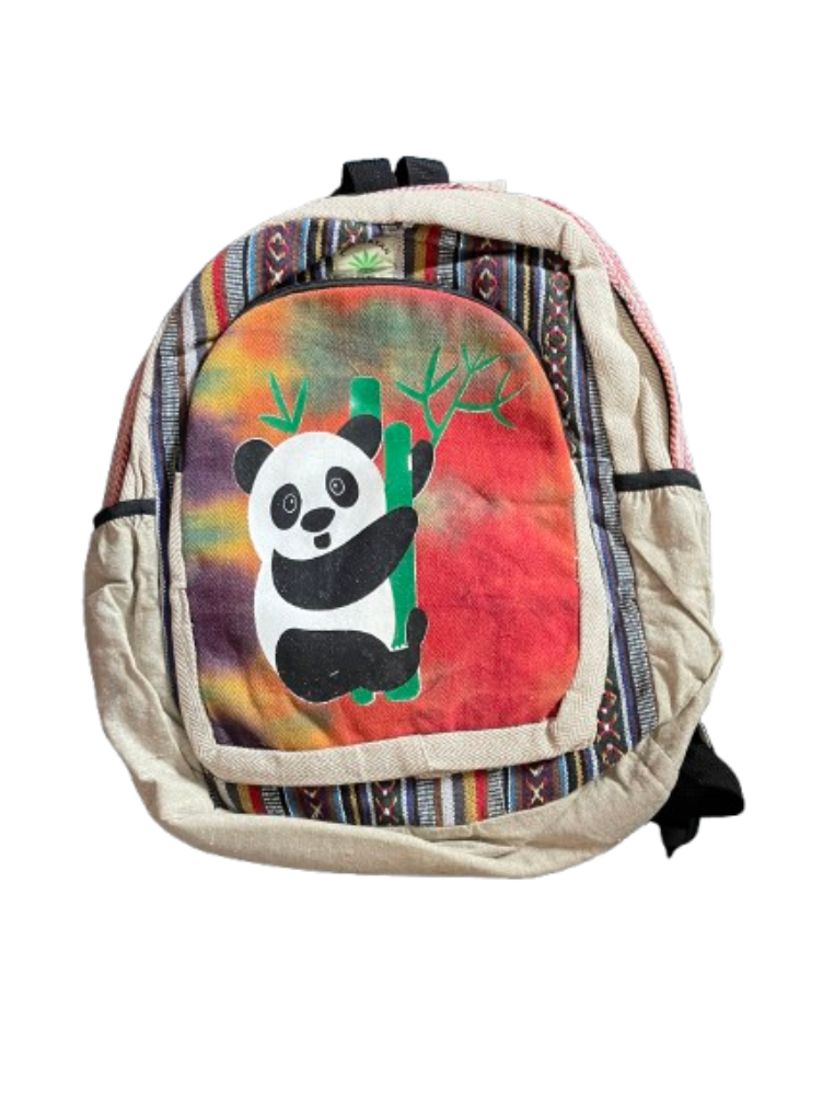 Bamboo Panda Tie-Dye Hemp Backpack