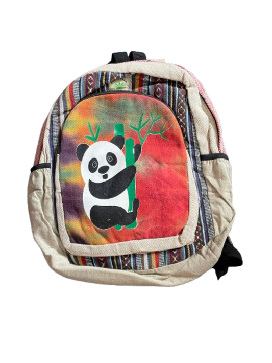 Bamboo Panda Tie-Dye Hemp Backpack