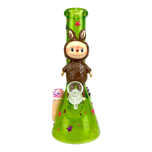 Labubu 3D Beaker Bong 25cm Green - DayDreamz Smoke Shop
