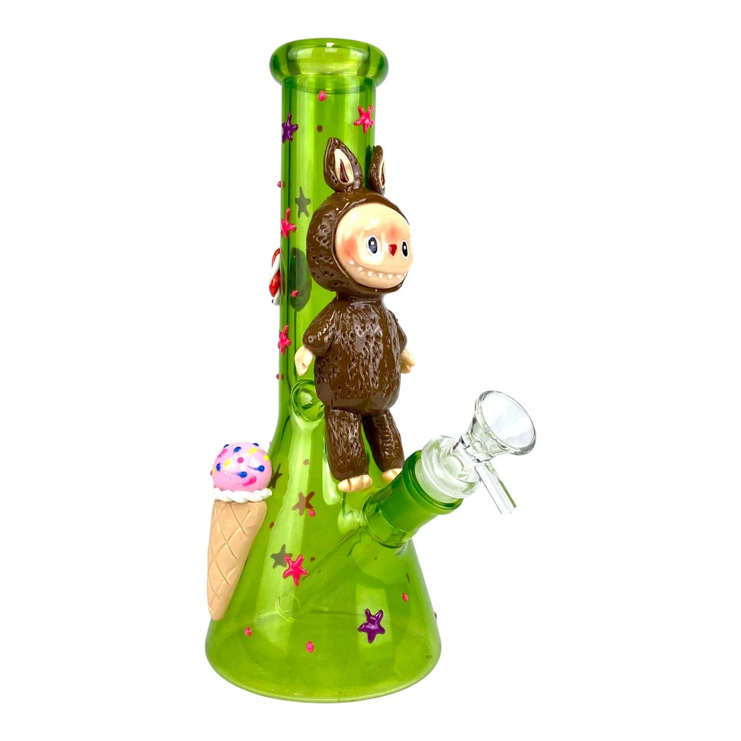 Labubu 3D Beaker Bong 25cm Green - DayDreamz Smoke Shop