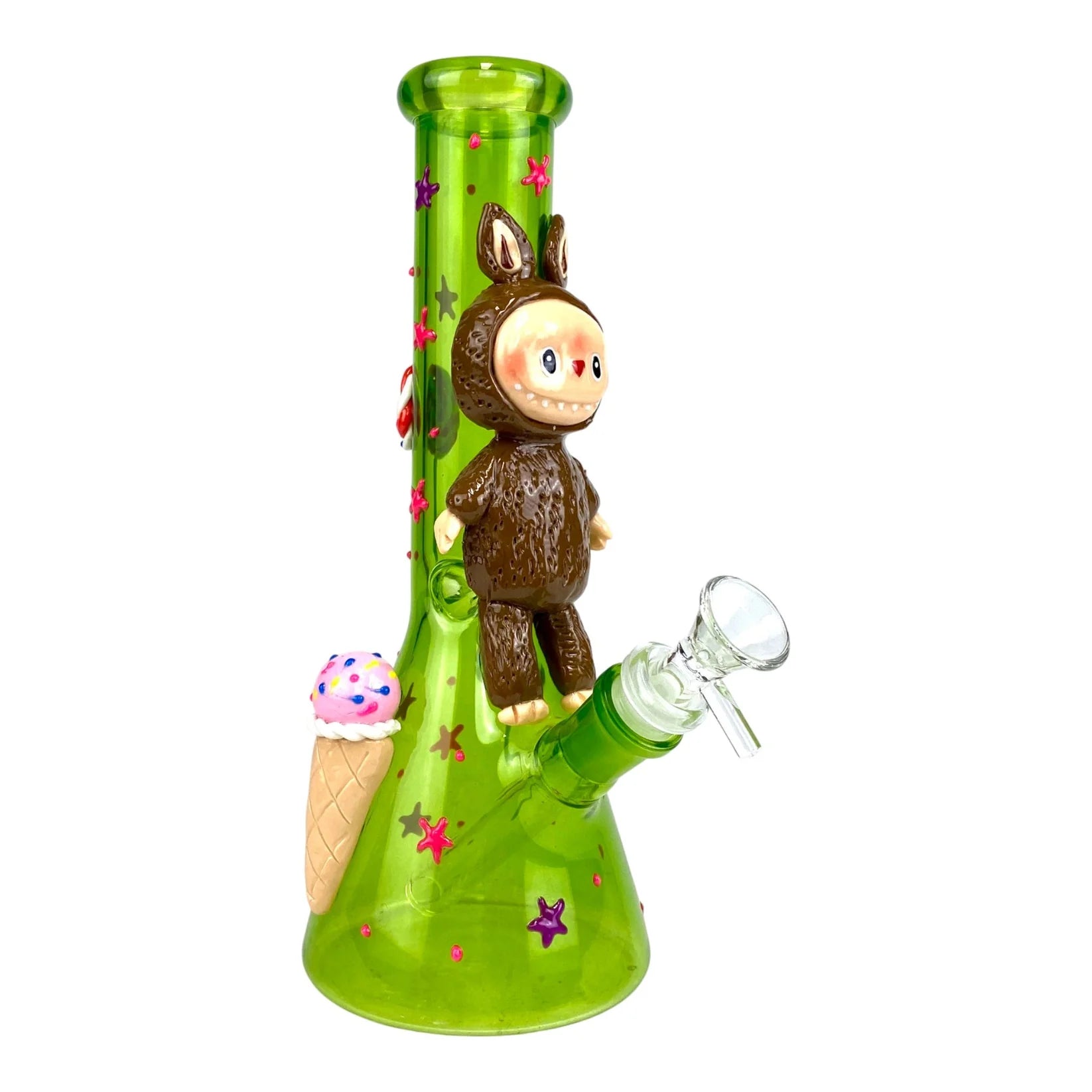 Labubu 3D Beaker Bong 25cm Green - DayDreamz Smoke Shop
