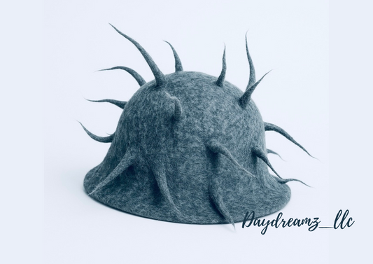 Bold Gray Spiky Felt Hat