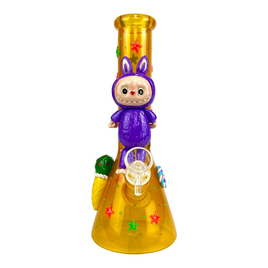 Labubu 3D Beaker Bong 25cm Yellow - DayDreamz Smoke Shop