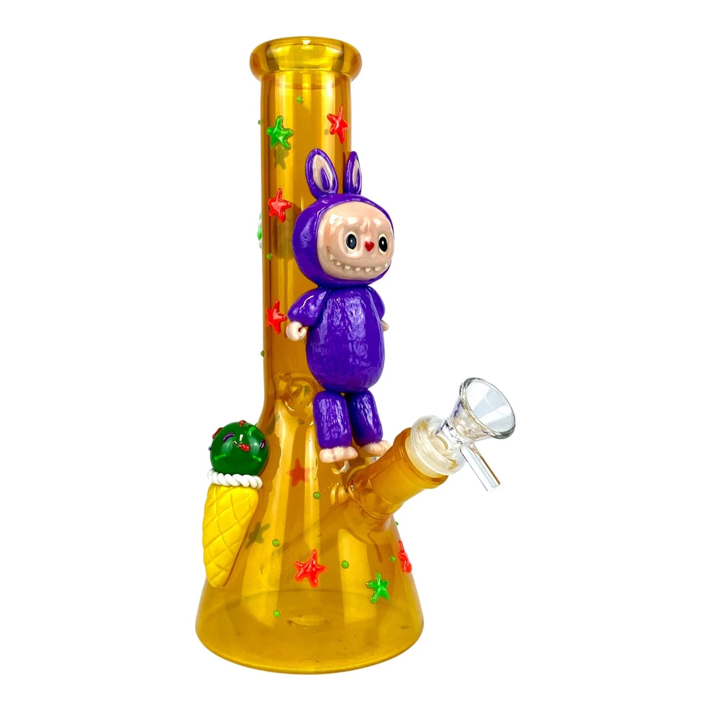 Labubu 3D Beaker Bong 25cm Yellow - DayDreamz Smoke Shop