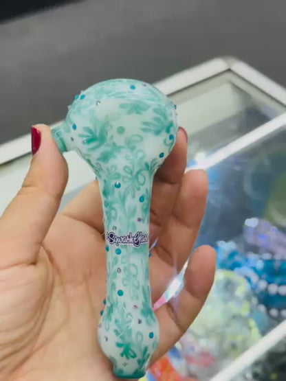 Sqwash Glass 5" Flower Pattern Hand Pipes