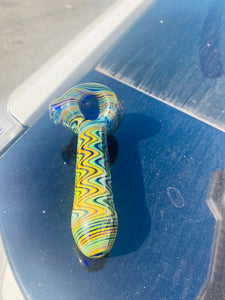 Flagship Gold Infused Opal PipeHeavyweight Glass Pipe, Thick Glass Pipes,