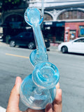 Light blue standing bubbler