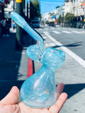 Light blue standing bubbler