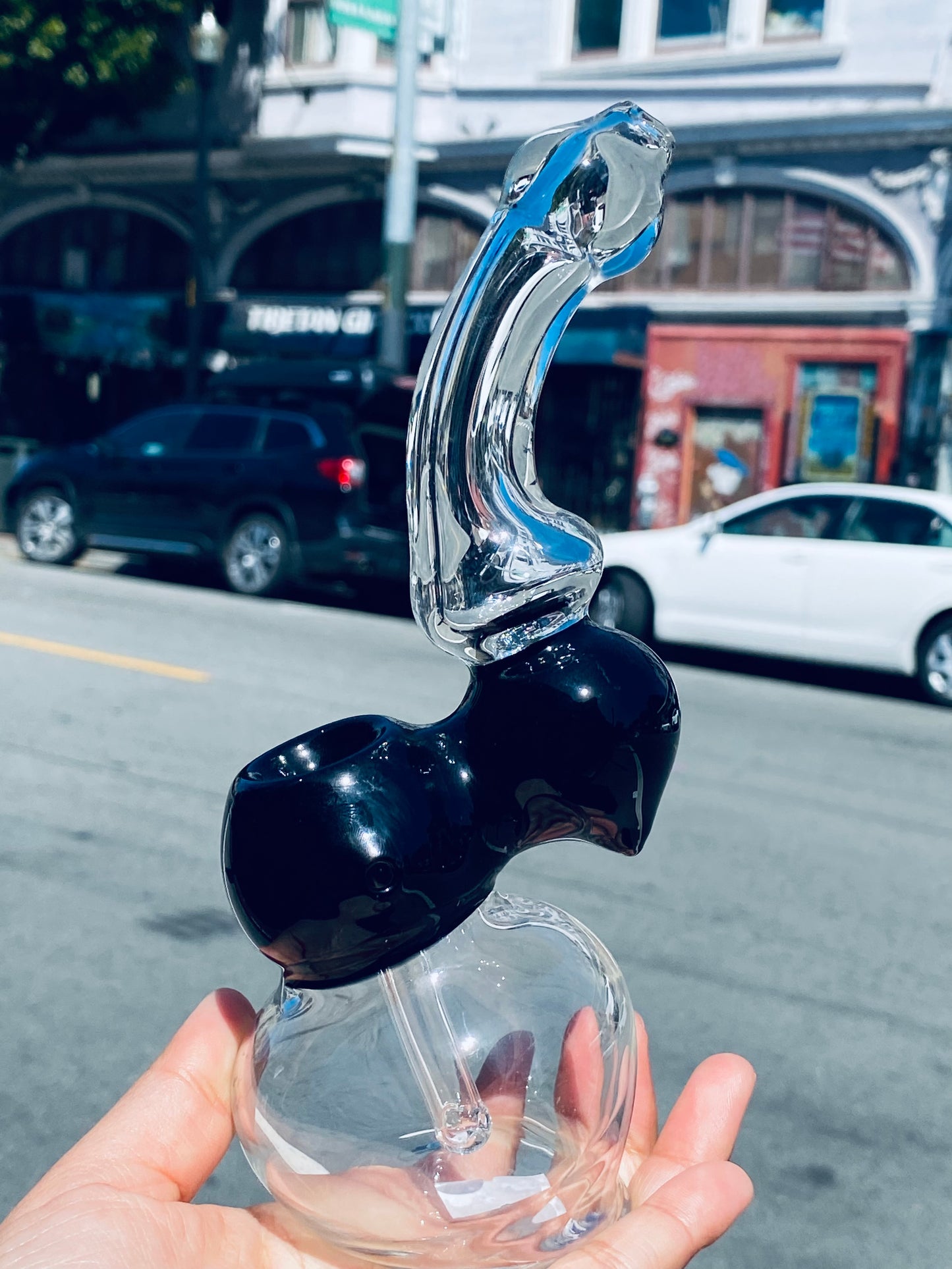 Black and clear standing water bubblers - DayDreamz Smoke Shop