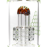 Diamond Glass - Double Gridded Tube w/ Fiery Jailhouse Wig Wag - Green Accents